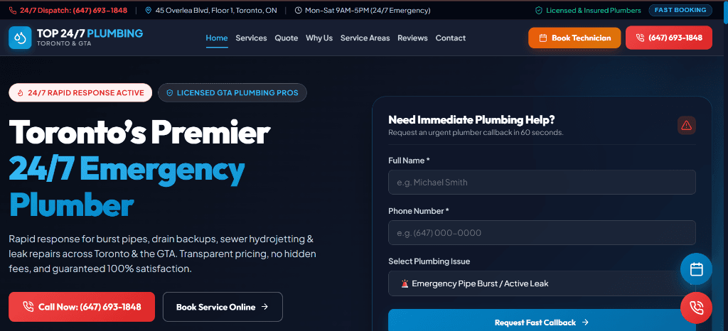 Top 24/7 Plumbing - Emergency Service Platform